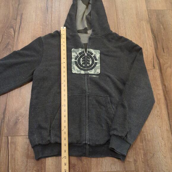 VTG Element Men Large Zip Up Hoodie Sweatshirt Camo Embroidered Logo Skater Y2K - Picture 4 of 9